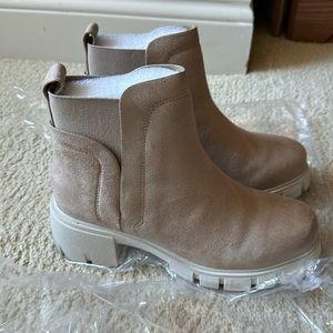 Beige Lug Booties